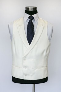 Double Breasted Ivory Wool Waistcoat 2
