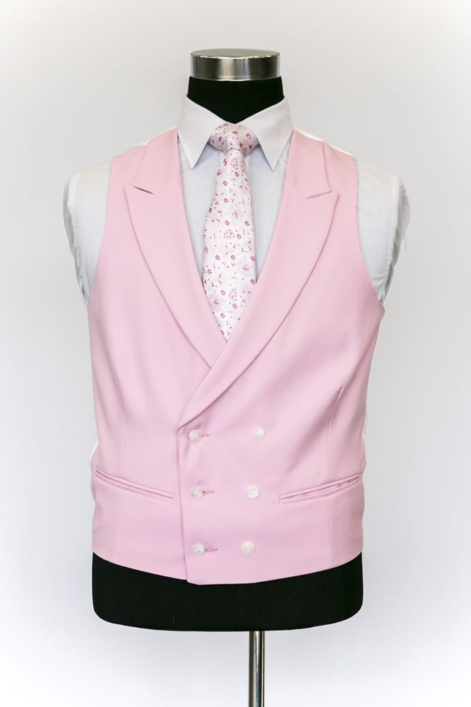 Double Breasted Pink Wool Waistcoat