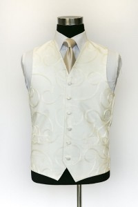Single Breasted Ivory Silk Etienne Waistcoat