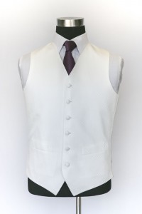 Single Breasted Ivory Silk Waistcoat