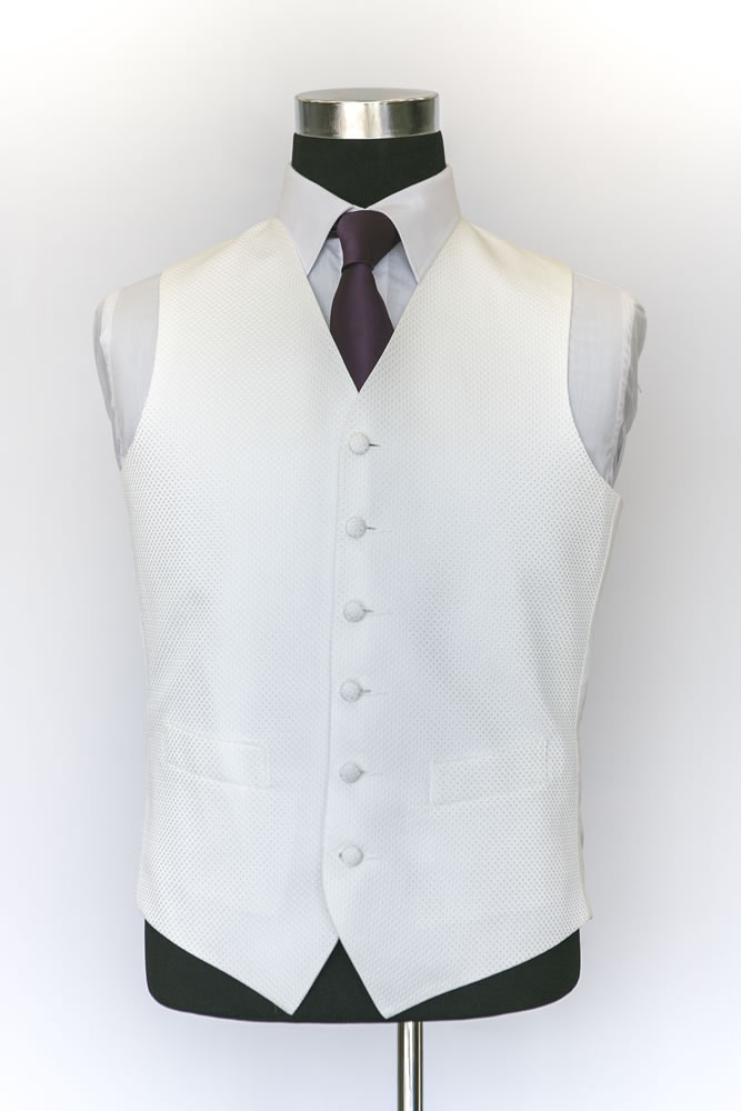 Single Breasted Ivory Silk Waistcoat