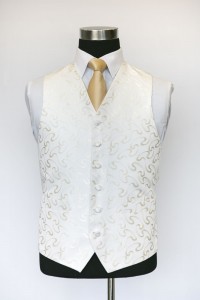 Single Breasted Ivory and Gold Vouvray Waistcoat