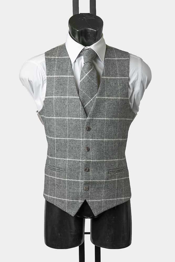 Grey and Ivory Tweed WAistcoat